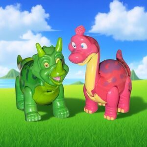 Downtown Disney T-Rex Cafe Action Figure Dinosaurs Souvenir PINK & GREEN B22